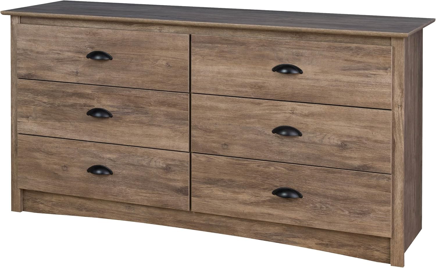 Prepac Salt Spring 5-Drawer Chest, Drifted Gray & Salt Spring 6 Drawer Dresser, Drifted Gray