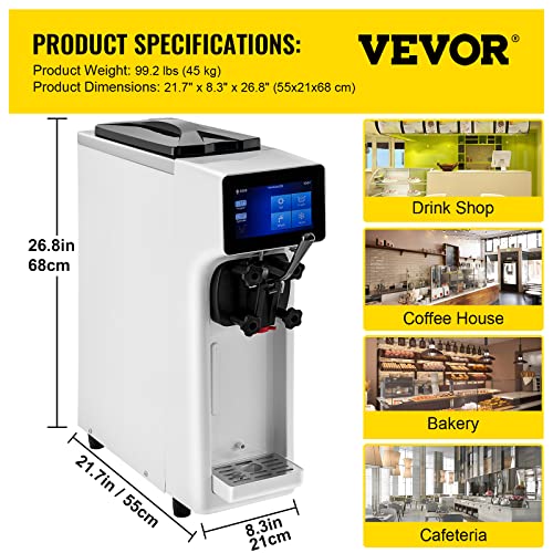 VEVOR Commercial Soft Serve Ice Cream Maker for Restaurants Snack Bar