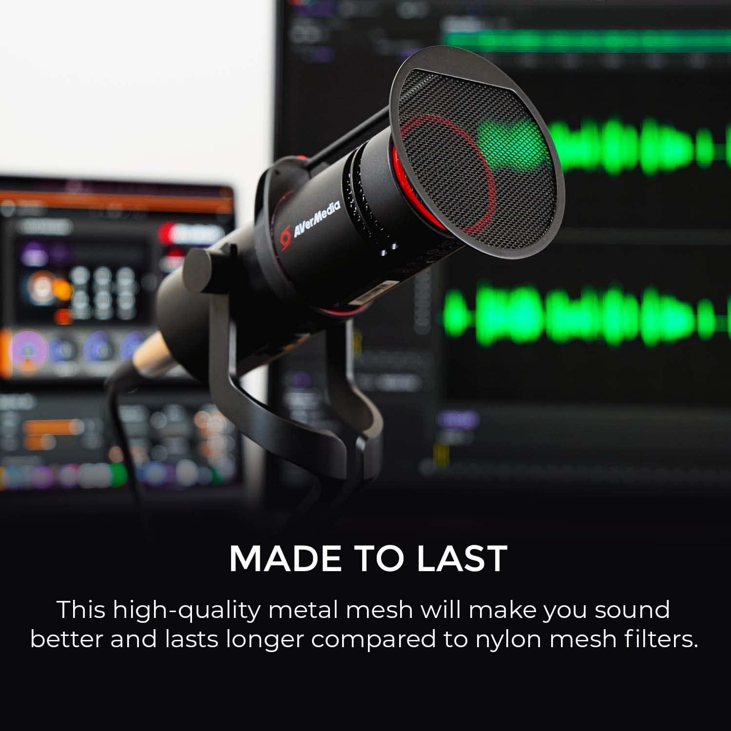 AVerMedia Live Streamer POP Filter - BA310, Microphone pop Filter, Professional Audio Capture for Live Stream, podcasting and vlogging, Exclusively for Live Streamer MIC 330 XLR Microphone