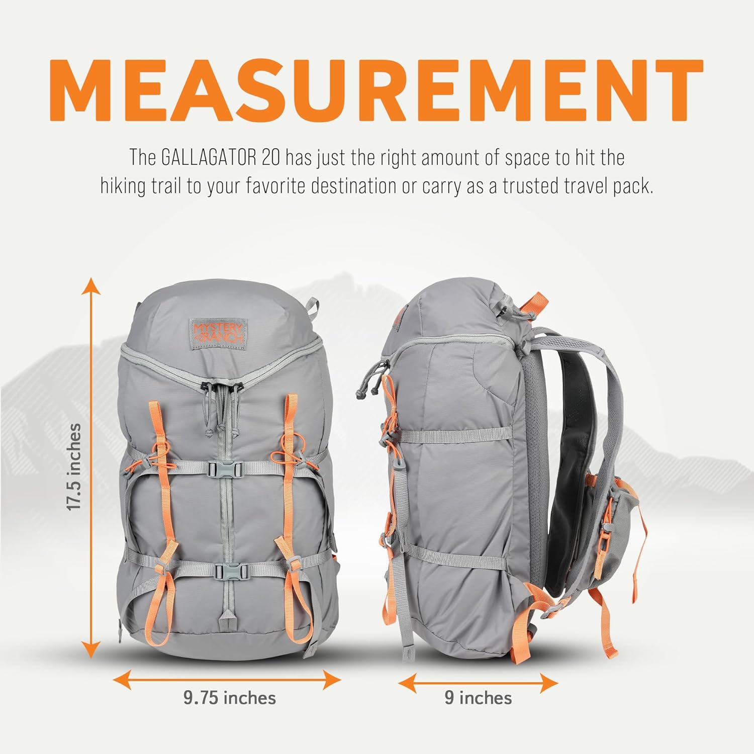 Mystery Ranch Gallagator 20 Daypack - Travel Bag to Hiking Backpack, Gravel, S/M
