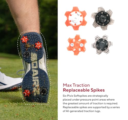 SQAIRZ Speed Mesh Men's Athletic Golf Shoes, Golf Shoes, Designed for Balance & Performance, Replaceable Spikes, Breathable, Golf Shoes Men with Spikes, Mens Golf Shoes, Golf Footwear