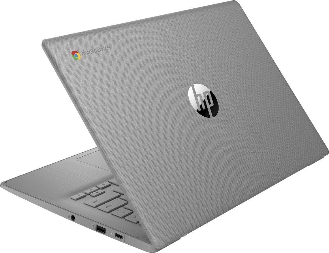 HP Chromebook Thin Laptop Student Business 2024, 14" HD Display, Quad-Core Intel Celeron N4120 Processor, 4GB RAM, 64GB eMMC, HD Webcam, WiFi, Long Battery, Chrome OS +HubxcelAccessory Gray