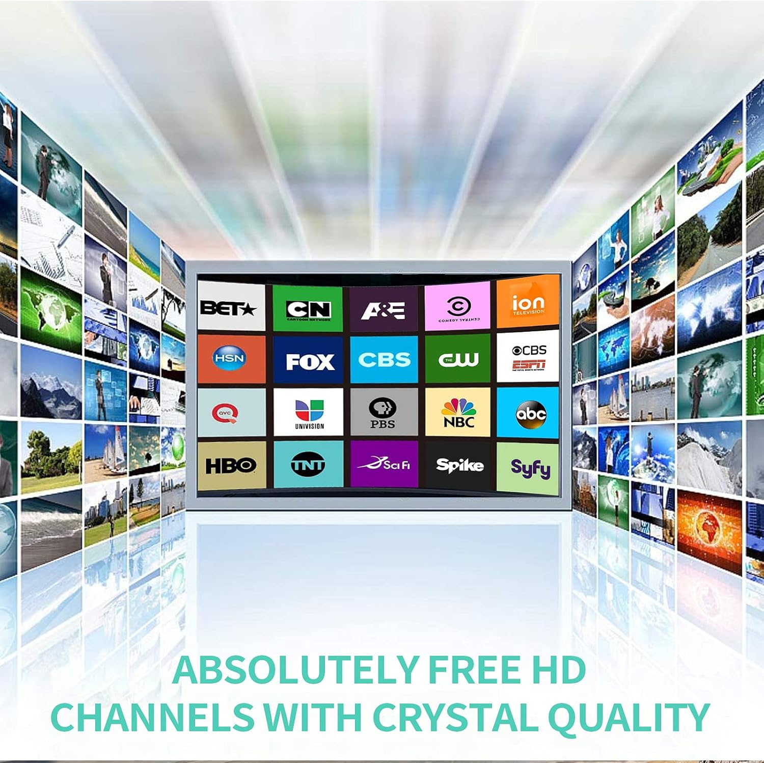 2022 Amplified HD TV Antenna, Indoor/Outdoor Digital Antenna up to 400 Miles Range-Support 4K 1080P All TVs HD Local Channels 360° Reception-with Smart Amplifier Signal Booster/35FT Coaxial Cable