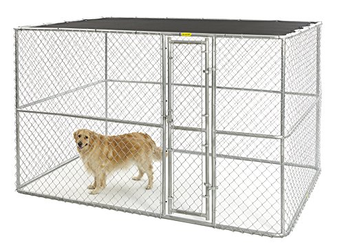 MidWest Homes For Pets Chain Link Portable Kennel with a Sunscreen, 6 by 4 by 4-Feet
