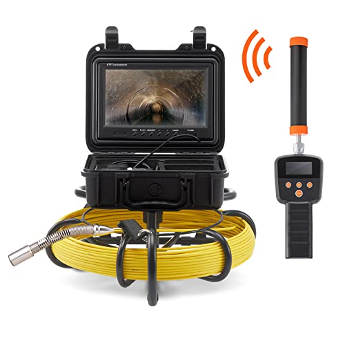 VEVOR Sewer Camera with 512Hz Locator, 165 ft/50 m, 9" Pipeline Inspection Camera w/DVR Function, IP68 Camera w/12 Adjustable LEDs, A 16 GB SD Card for Sewer Line, Home, Duct Drain Pipe Plumbing