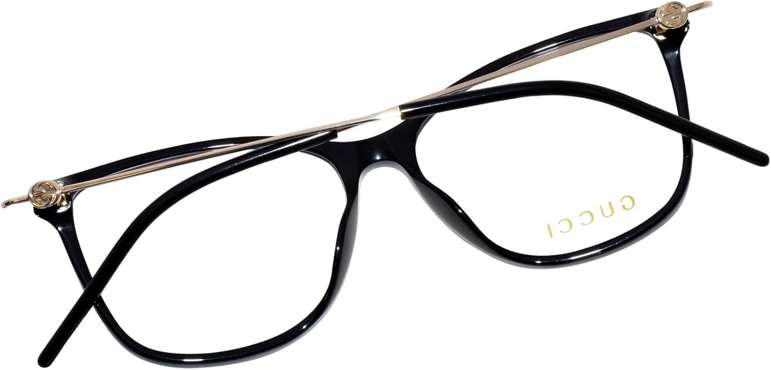 Gucci GG1272O 001 Eyeglasses Women's Black/Gold Full Rim Square Shape 53mm