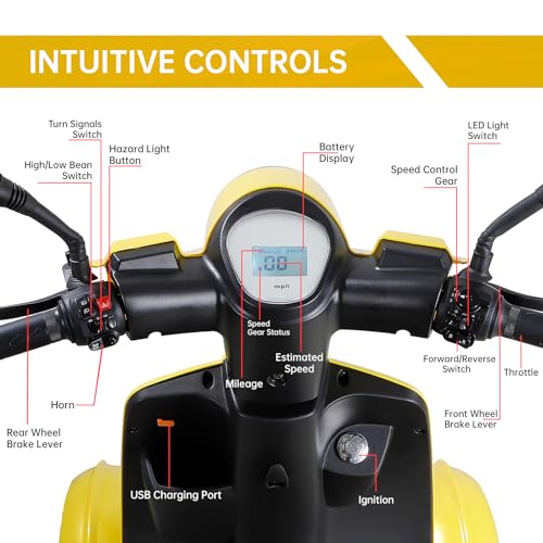 Mobility Scooters for Seniors & 4 Wheel Powered Mobility Scooters - 800W Motor, 60V20Ah Battery, 500lbs Weight Capacity - Electric Wheelchairs for Adults, Long Range Power for Travel（Rose Gold）
