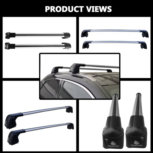 ROKIOTOEX Cheetah Roof Rack Crossbars Fits 2023-2025 RX 350h, 450h+, 500h F Sport Flush Side Rails, High Profile Compatible with Panoramic Sunroof, Lockable Cross Bars Cargo Carrier Silver LR23HP