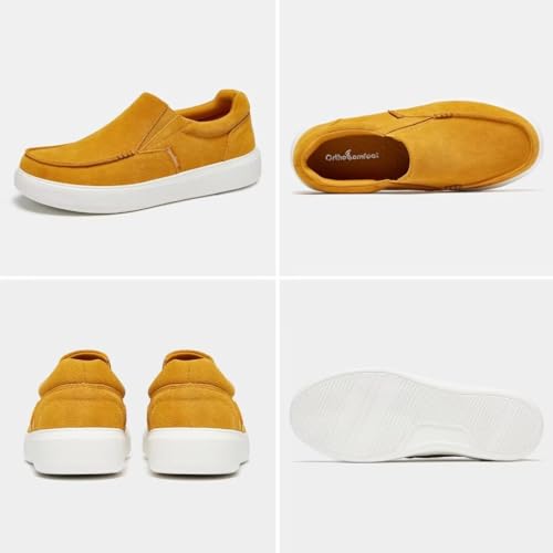 OrthoComfoot Men's Orthopedic Slip-On Shoes, Light-Weight Arch Support Walking Loafers with Anti Slip Sole, Comfortable Casual Slip-On Shoes for Foot and Heel Pain Relief