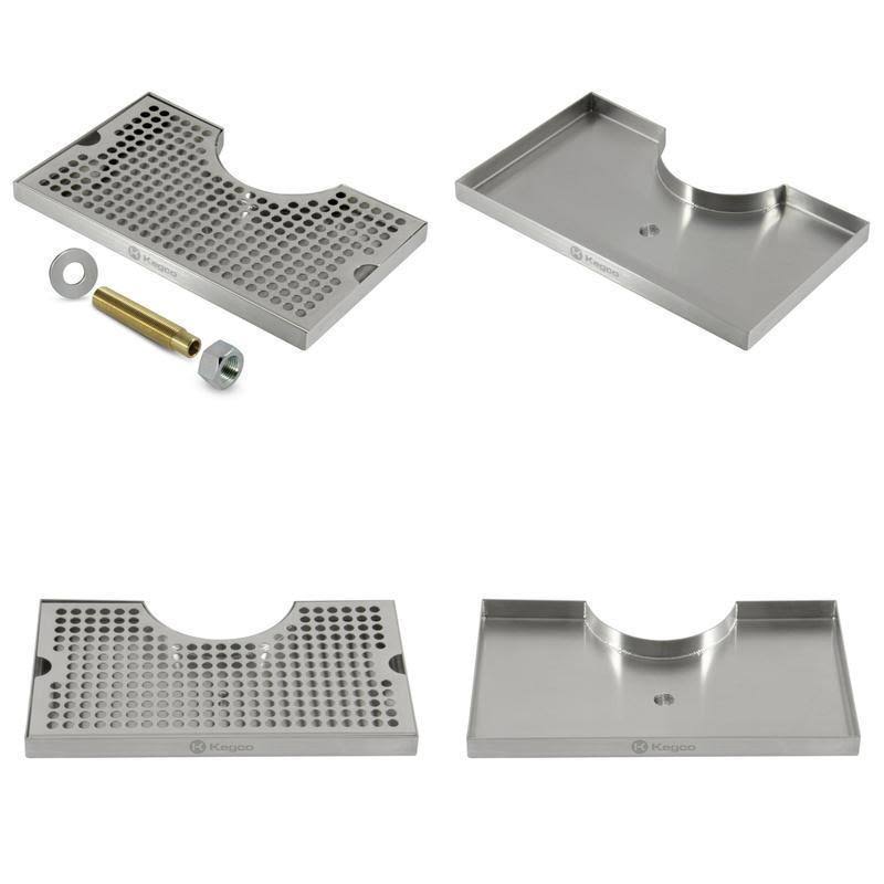 Kegco DP-920D Beer Drip Tray Stainless Surface Mount 3x22 Column Cut-Out with Drain