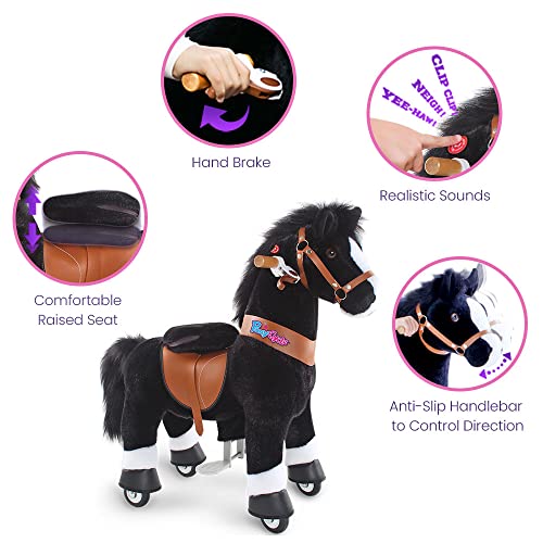 PonyCycle Official 2019 New U Series Ride on Horse Toy Plush Walking Animal Zebra Size 3 for Age 3-5 Ux368
