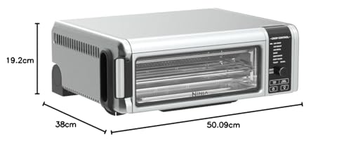Ninja Digital Air Fry Countertop Oven, 8-in-1 Functionality, 1800W, Flip-Up Design, XL Capacity, Air Fry Basket, Wire Rack & Crumb Tray, Silver, SP101