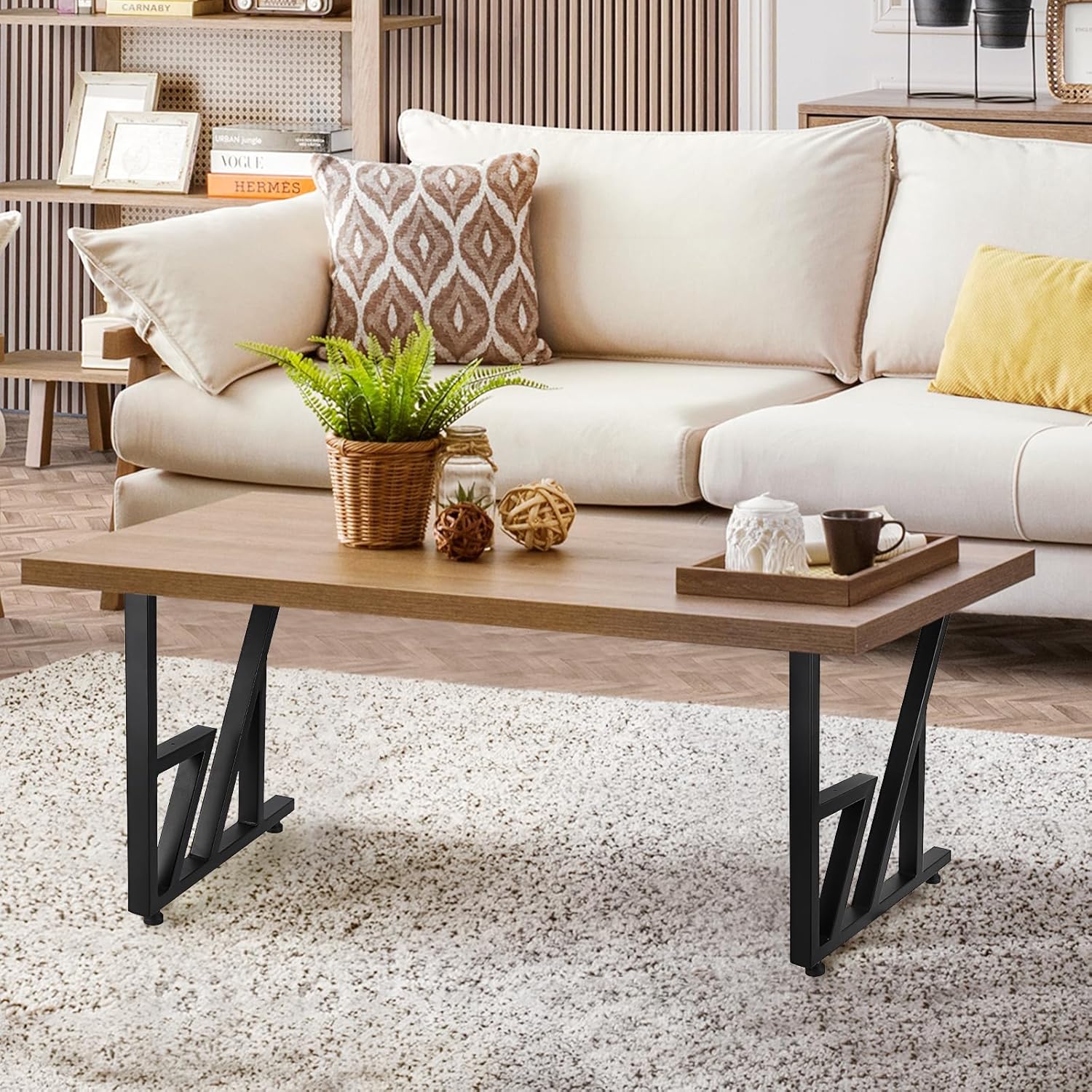 Metal Table Legs 28"x124" - Heavy Duty, Black Industrial Rustic Design, for Dining, Coffee, Writing, and Garden Tables (2PCS)