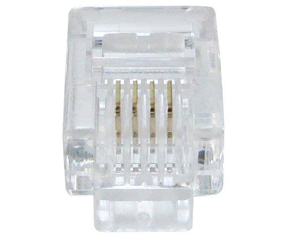RJ11 Modular Plug, 4 Conductor Phone Jack for Solid or Stranded Cable
