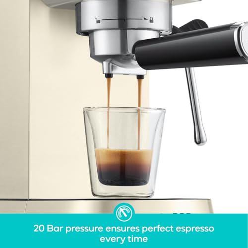 CASABREWS CM5418 Espresso Machine 20 Bar, Compact Espresso Maker with Steam Milk Frother, Stainless Steel Coffee Machine with 34oz Removable Water Tank for Cappuccino, Latte, Silver