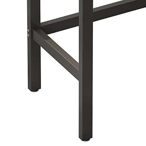 Danxee 4 Piece Iron Kitchen Breakfast Nook Counter Height Dining Table Set with 3 Wood Stools, Compact Kitchen Table for Kitchen, Dining Room, Dinette, Breakfast Nook, Pub Table (Natural)