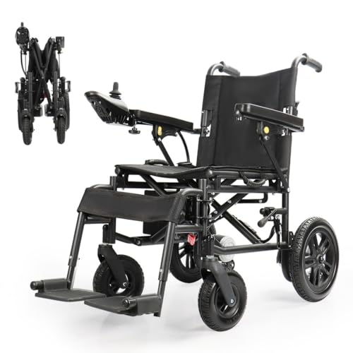 Electric wheelchair for Senior, adult intelligent all-terrain wheelchair, 500W strong power, 264Lbs Max load, 12Ah lithium battery, 9mi of driving range,strong and durable,easy to control,easy to fold