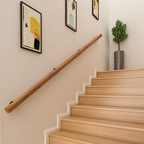 Handrail -Complete Kit(1ft-20ft). Elegant Solid Wood Stair Railings/Handrails, Villa Loft Interior Old Non-Slip Handles Family Access Hallway Fence, Pine (Size : 6ft)