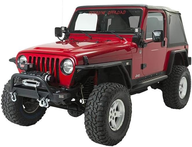 FISHBONE Jeep TJ Front Bumper W/Winch Guard 97-06 Wrangler TJ Rubicon and Unlimited Steel Black Textured Powdercoat Piranha Series