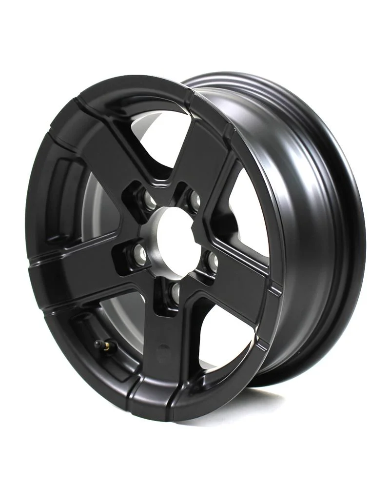 13X5 5-Lug on 4.5" Aluminum Series 07 Trailer Wheel - Black - 735545FPBM
