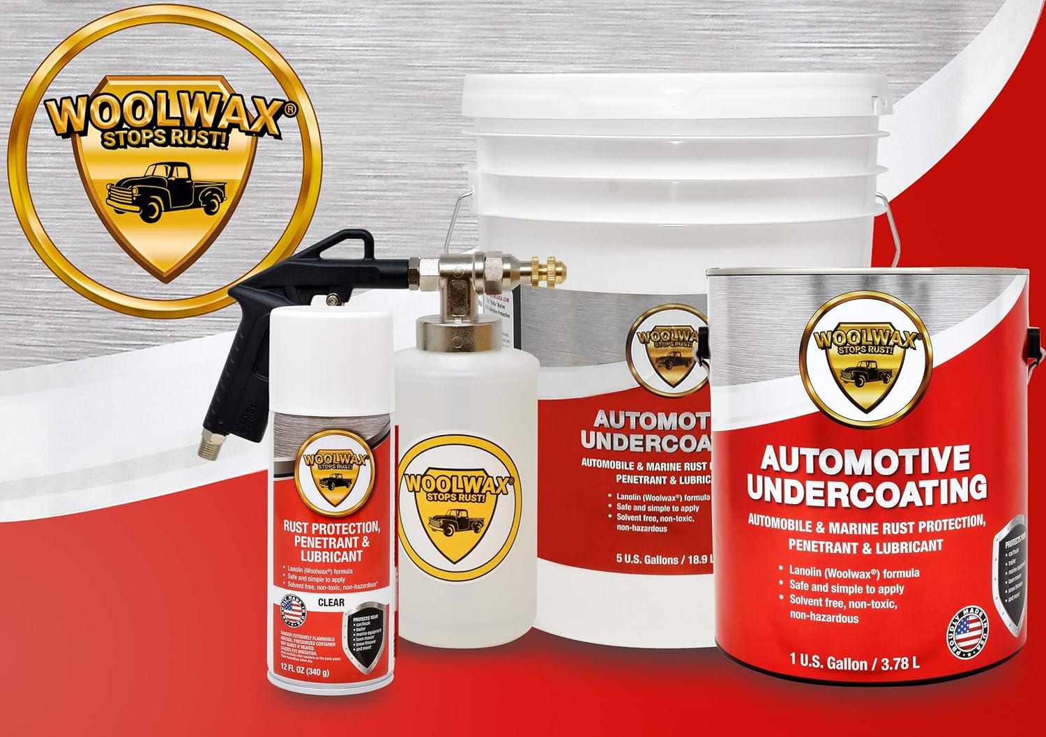 woolwax 12 Oz Undercoating Protection Aerosol Spray Can 3 Pack, Rust Inhibitor and Prevention, Anti Corrosion Multi Purpose Penetrant and Lubricant, Spray Can Extension Wand Included Pack of 2