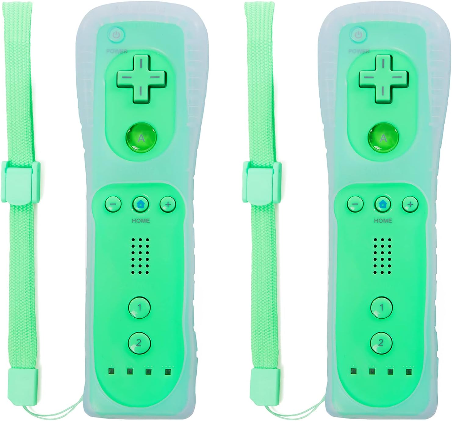 Wii Controller, Soanufa Wii Controller 4 Pack, Wii Remote Controller Band Silicone Case and Wrist Strap, Compatible with Wii and Wii U Game Console (White+Black+Deep Blue+Red)