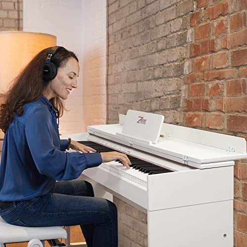 ZHRUNS Digital Piano 88 Key Weighted Keyboard,Full Size Semi Weighted Electronic Keyboard Piano,Electric Piano Keyboard with Sustain Pedal, Portable Piano Keyboard for Beginners Adults,White