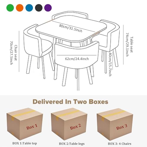 Square Dining Table Set with Chairs,Compact Kitchen Table and 4 Chairs,Modern Conference Table with Chairs,reception Table for Meeting Room,kitchen Table Furniture Breakfast Table