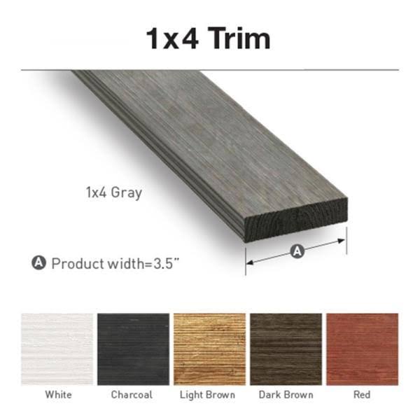 1 in. x 4 in. x 8 ft. Barn Wood Light Brown Pine Trim Board (4-Pack)