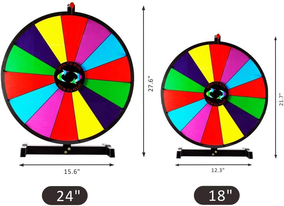 Tabletop Prize Wheel Spinning Win The Fortune Spin Game 14 Slots Color Dry Erase Game Spinner Wheel Easy to Clean Pack of 2