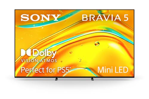 Sony BRAVIA 5 65 Inch TV, Mini LED, 4K Smart Google TV, XR Processor with AI Technology,120hz Television with Dolby Vision/Atmos, Exclusive Features for PlayStation?5, K-65XR50, 2025 Model