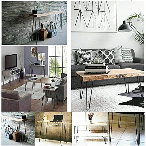 10Inch Hairpin Legs, Heavy Duty Hairpin, Metal Table Legs Home DIY Furniture Black 2-Rod Mid-Century Modern Style Legs