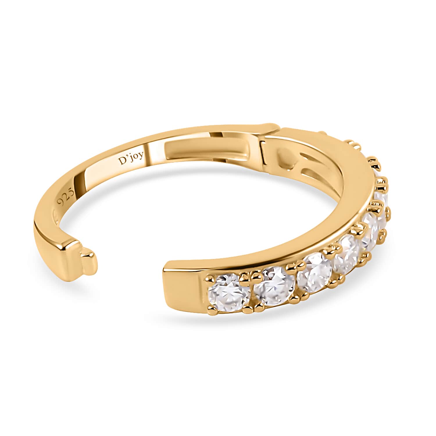Shop LC Moissanite Round 925 Sterling Silver Vermeil Yellow Gold Plated Eternity Band Ring for Women Jewelry Size 9 Ct 0.82 Birthday Gifts