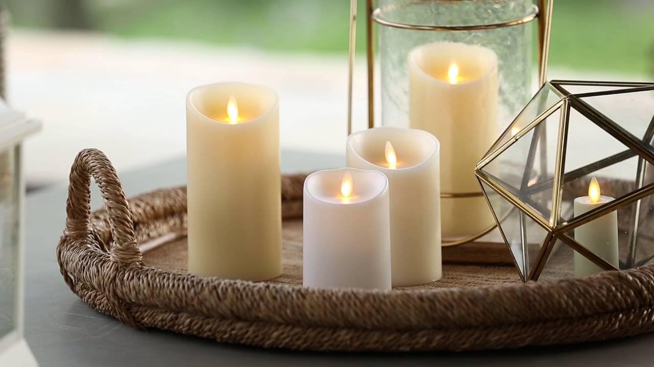 Luminara Flameless Candle: Vanilla Scented Moving Flame Candle with Timer (7" Ivory) Pack of 2