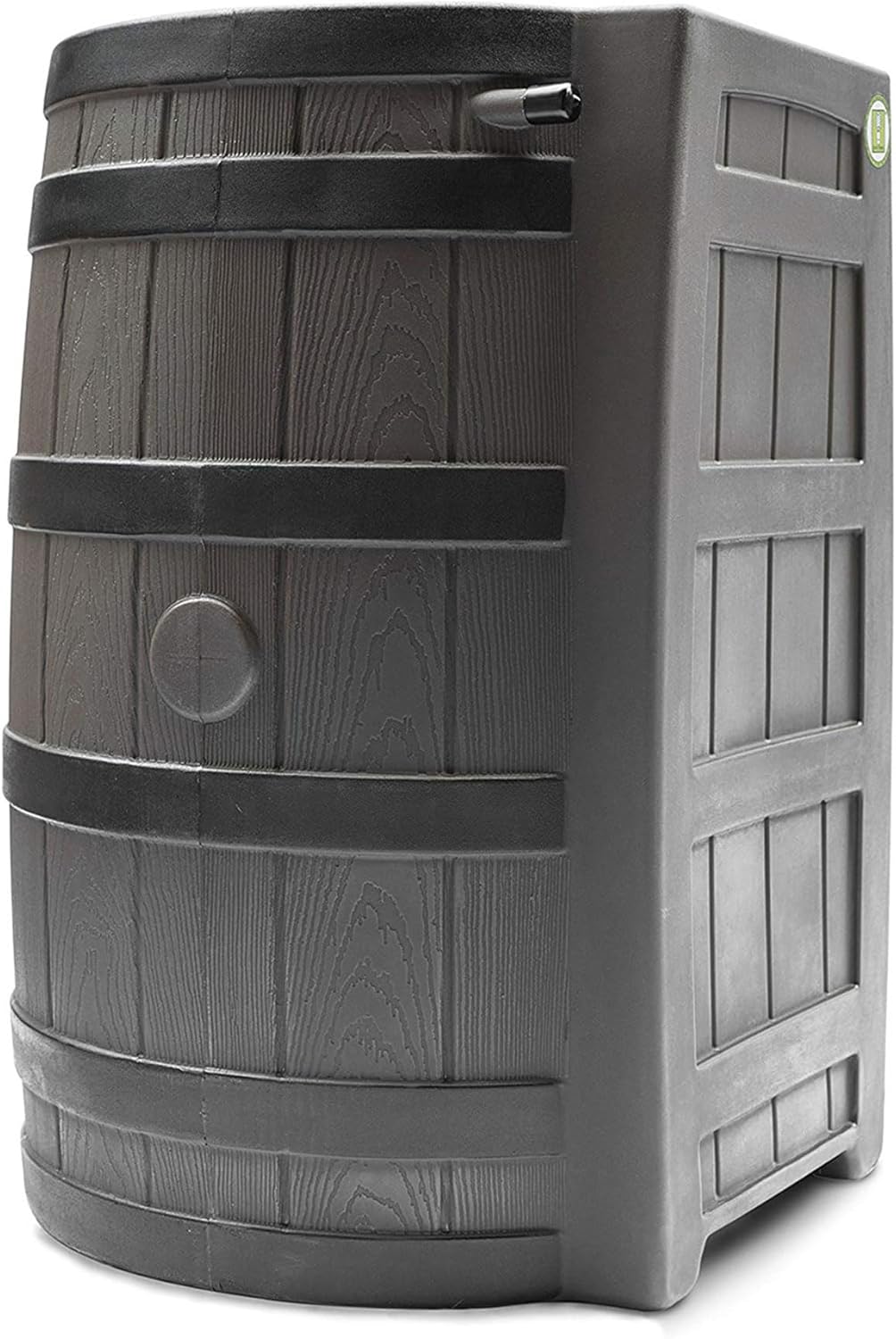 Good Ideas Rain Wizard Water Storage Premium Quality Barrel with Darkened Ribs, Brass Spigot, Safety Screen, and 50 Gallon Capacity, Oak, (2 Pack)