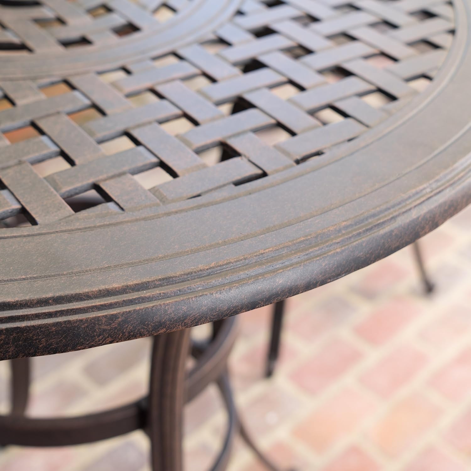 Christopher Knight Home Alfresco Outdoor 37 Cast Aluminum Round Bar Table, Bronze