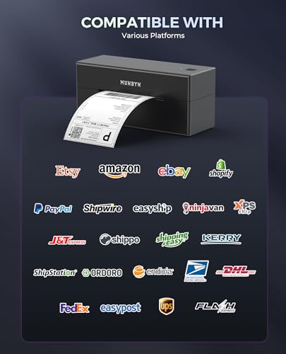 MUNBYN Wireless Thermal Label Printer, Wi-Fi High Speed 4x6 Shipping Label Printer for Small Business & Package, Multi-Task Printing Printer Widely Used for Etsy, Ebay, Amazon, Shopify, USPS and More