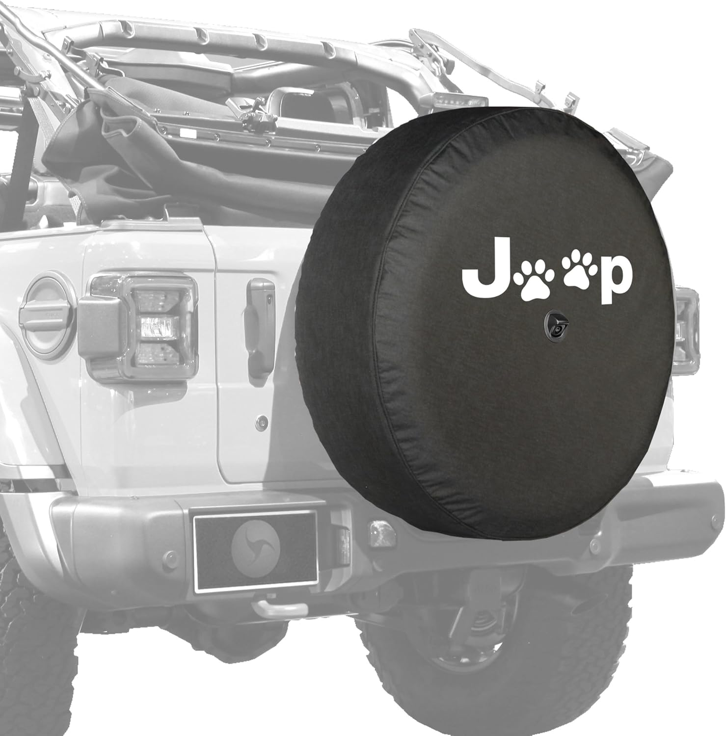 Boomerang - Paw Prints - 33 Soft JL Tire Cover for Jeep Wrangler JL (with Back-up Camera) - Rubicon (2018-2021)