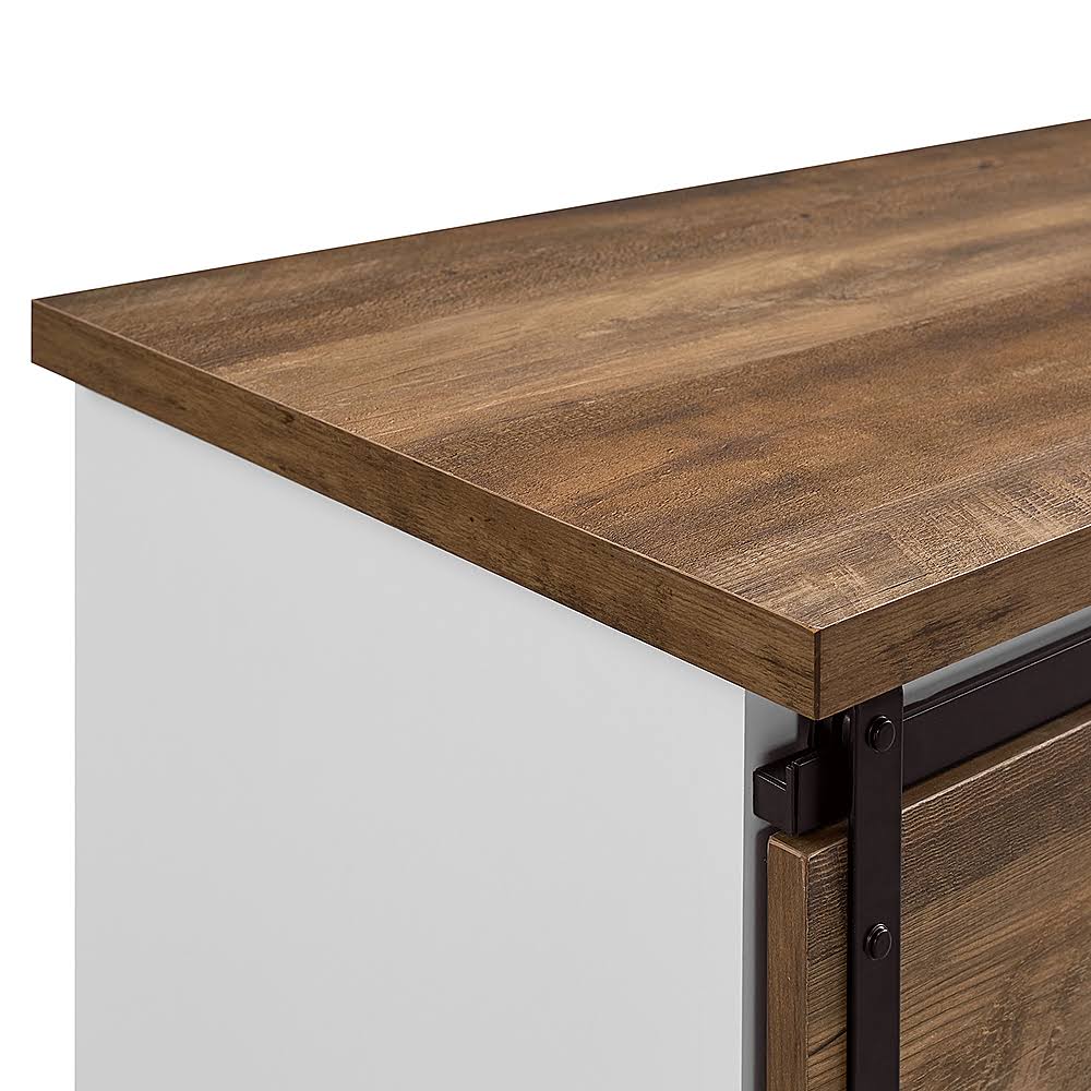 Walker Edison - Rustic Farmhouse TV Stand Cabinet for Most TVs Up to 64x22 - Reclaimed Barnwood