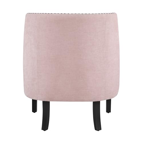 Lexicon Accent Chair Reading Chair Comfy Chair for Bedroom, Upholstered Armchair with Solid Wood Frame, Tufted Cushion Nail Head Trim, Single Sofa Chair for Living Room, Office, Black Chenille