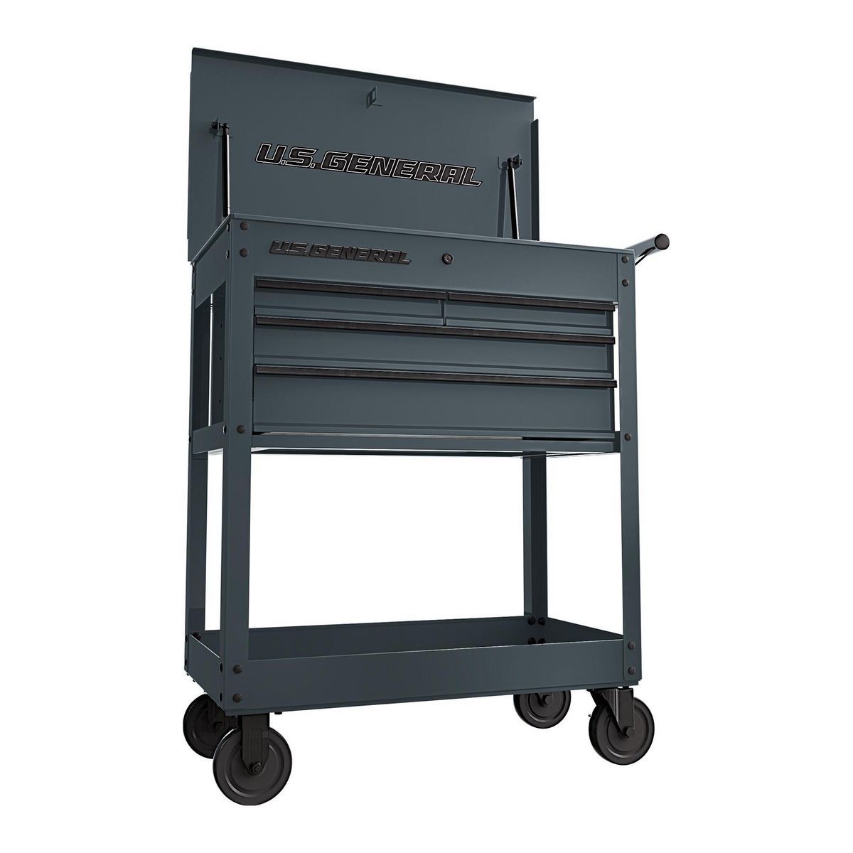 U.S. GENERAL 30 in., 4-Drawer Tech Cart, Red