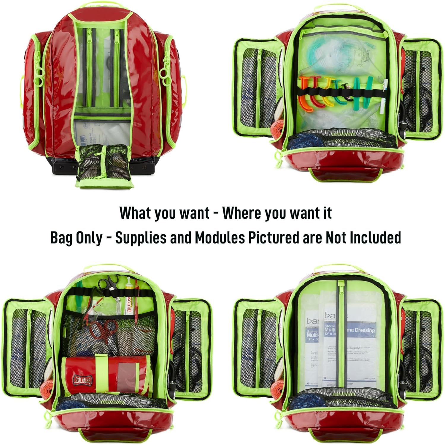 Statpacks New G3+ Load N Go, BLS ALS Medic Backpack Jump Bag, for EMS Bag for Firefighters, Police, and Trainers (Black)