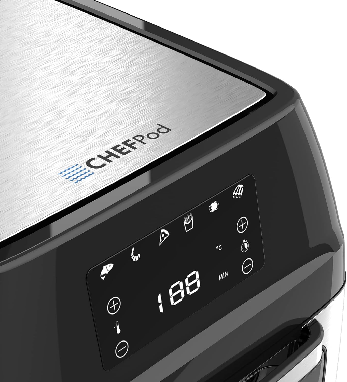 Air Fryer Oven Foodi 8-in-1 Smart Cooking Presets for Baking, Roasting, Dehydrating, BBQ and Rotisserie Chicken. 12.7 Quartz Capacity For Family With Digital Touchscreen Hot Oven Cooker. 18 Accessories Included With Air Fryer Oven | Black / Stainless
