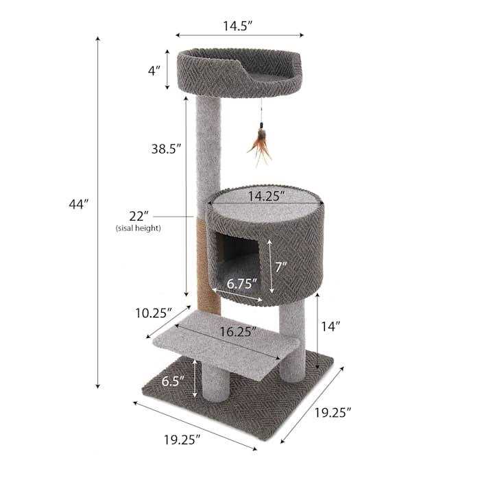 EveryYay Lookout Loft 3-Level Cat Tree with Condo for Large Cats - Pet Supplies online store