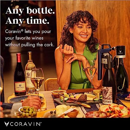 Coravin Timeless Three Plus Wine Preservation System - By-the-Glass Wine Saver - With 2 Pure Argon Gas Capsules & Wine Aerator - Black