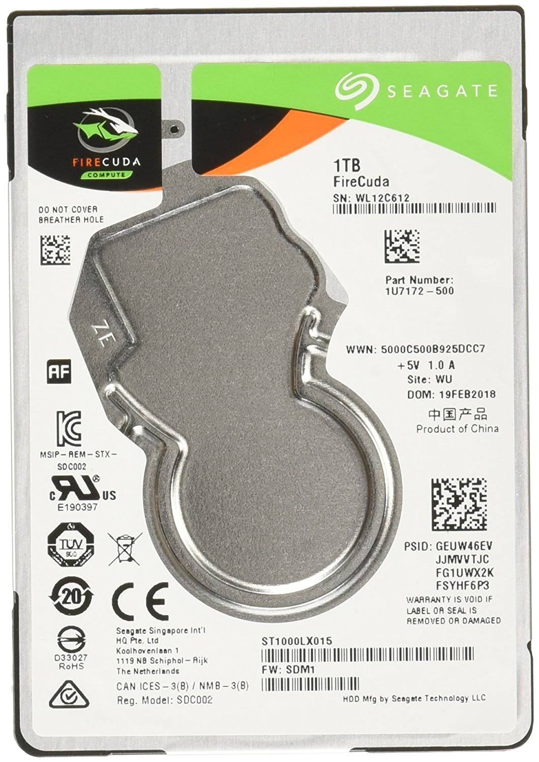 Seagate FireCuda 500 GB Internal Hybrid Drive - 2.5x22 - ST500LX025 - SATA 6Gb/s