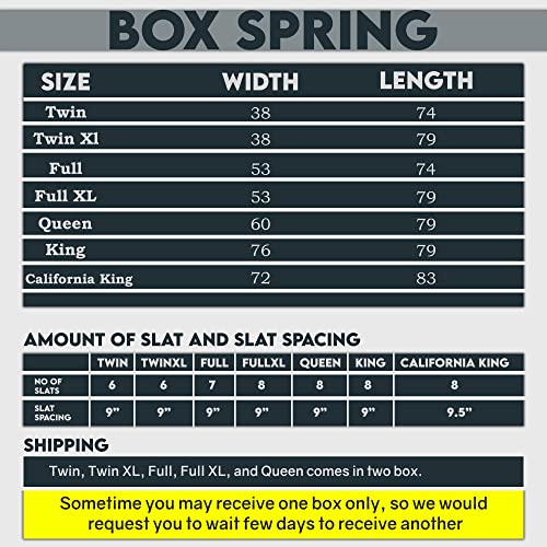 Split Wood Traditional Box Spring/Foundation for Mattress, Queen, White
