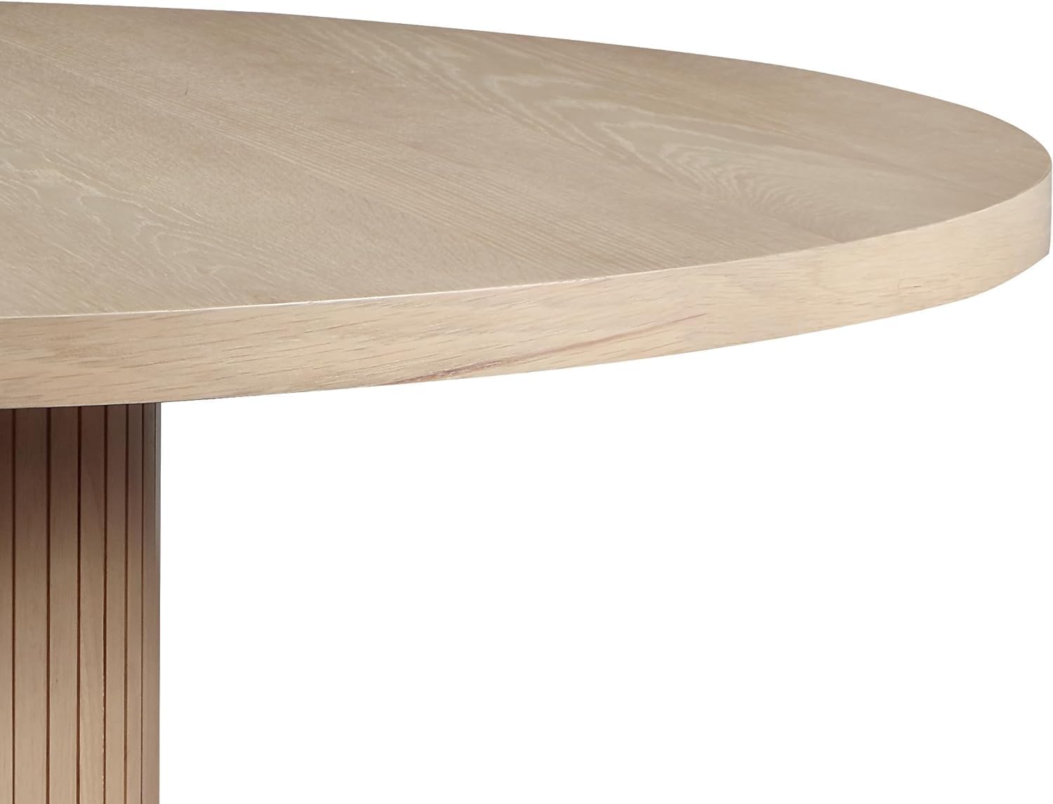 59'' Round Wood Dining Table Farmhouse Wood Table for 4-6, Modern Contemporary Style Wooden Dining Table Kitchen Table Dinner Table for Living Room Apartment Office, Oak