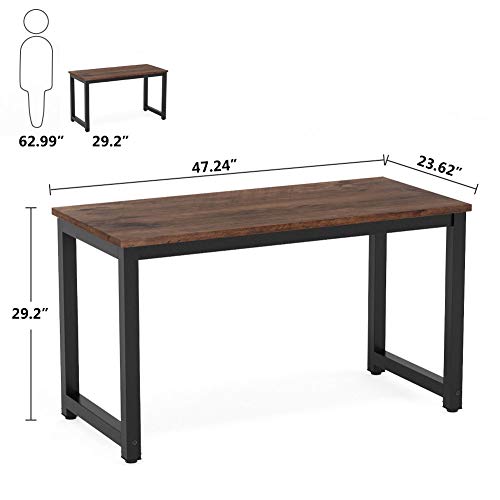 Tribesigns Modern Computer Desk, 63 x 31.5 inch Large Executive Office Desk Computer Table Study Writing Desk Workstation for Home Office, Spliced Desktop, White