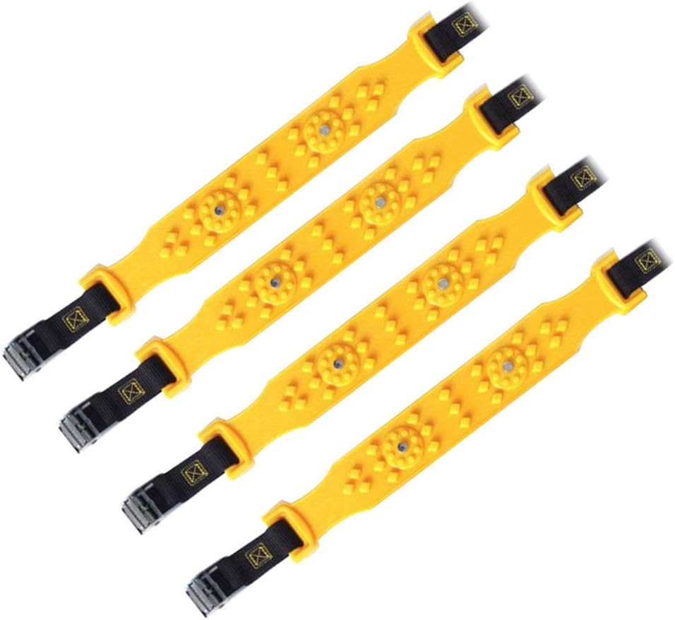FAVOMOTO 10Pcs Car Snow Chains Anti Slip Tire Chains Portable Emergency Traction Snow Mud Chains for Snowfield Winter Driving Truck Yellow Pack of 2